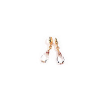 Boucles d'oreilles Pin Up en Or Rose & Blanc 18K & Rubis et Diamant Gris