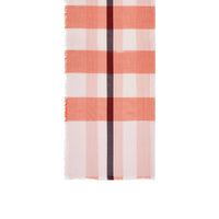 Maxi écharpe légère en cachemire check - Rose Pâle