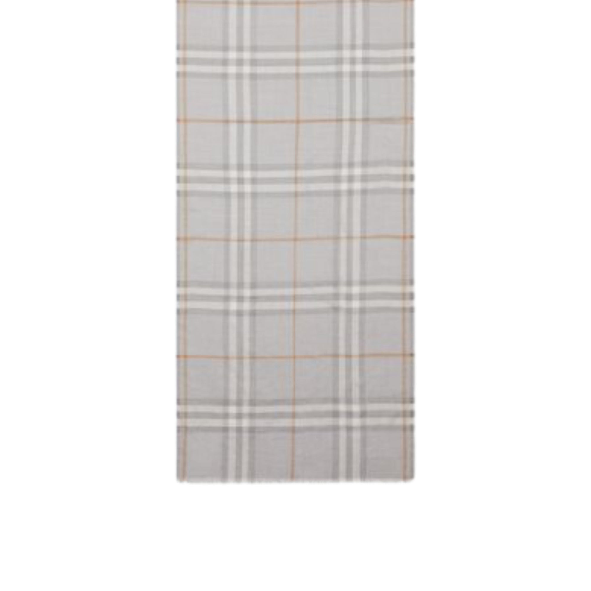 Écharpe légère en laine et soie check - Gris Clair